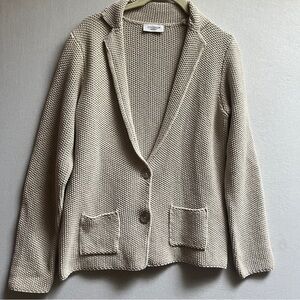 Cocogio Made in Italy Textured Knit Blazer Jacket Neutral Size S/M